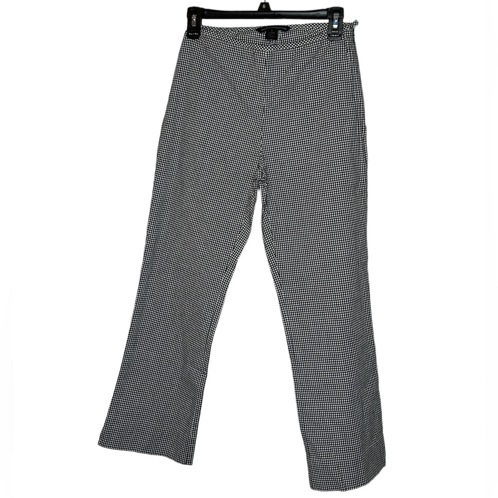 French Connection Black & White Gingham Cropped Pants - Size 4